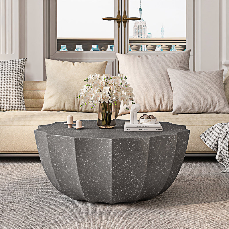 Table basse imperméable pour l'extérieur et l'intérieur, Gris