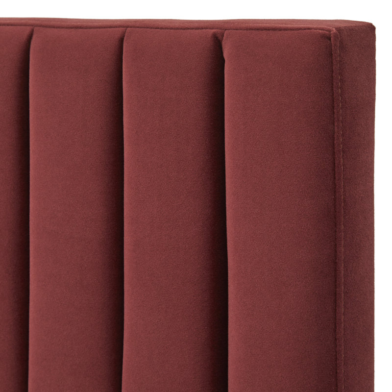 Fenoglio Upholstered Panel Bed, Burgundy