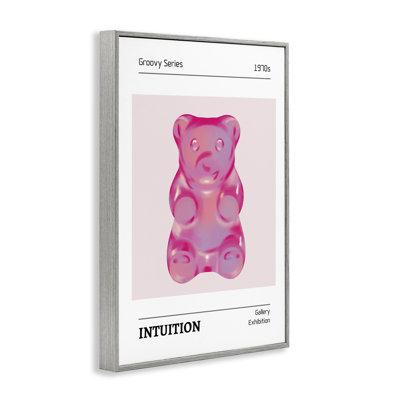 Intuition phrase bonbon ours encadré, estampe numérique, design par LSR Design Studio