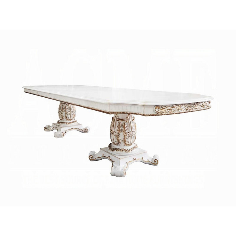 Foellers Extendable Dining Table, 48" W x 136" L