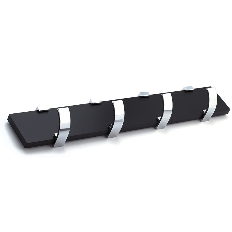 Porte-manteau mural contemporain, Noir/chrome