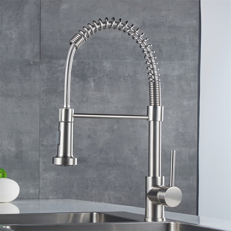 Kitchen Faucet With Pull Down Sprayer, Single Handle Single Lever Kitchen Sink Faucet
