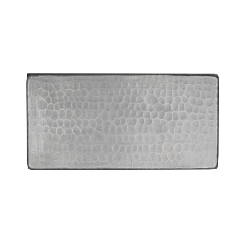 3" x 6" Nickel Plated Hammered Copper Tile