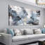 Grand art mural abstrait - toile grise bleue pour salon, esthétique, noir, blanc, brun, peinture, impressions, art abstrait moderne, art mural pour chambre à coucher, bureau à domicile, décoration 20 po x 40 po