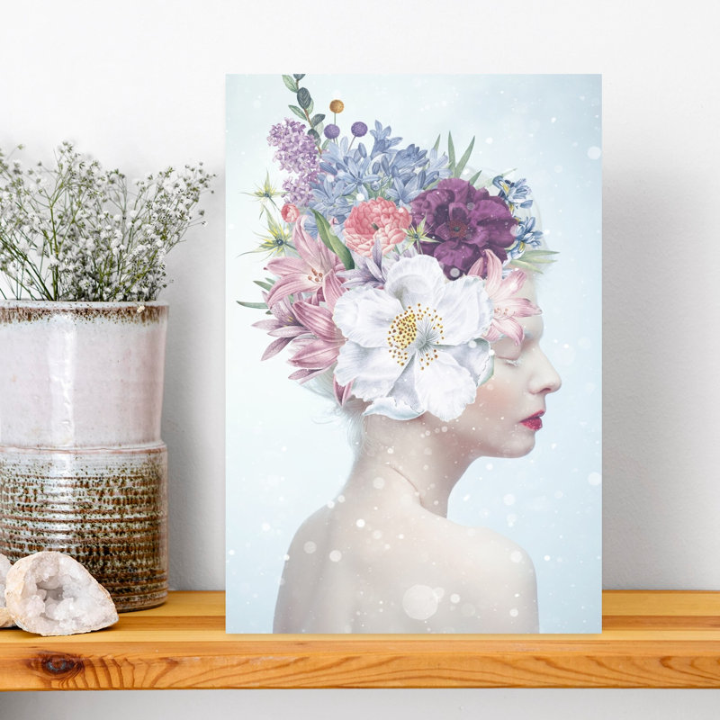 Rêver de fleurs - Affiche murale délicate, onirique et élégante représentant des fleurs et la nature, H 18 po x l 12 po