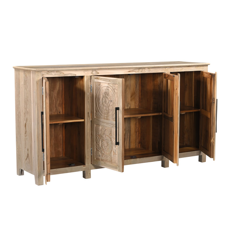 Buffet en bois massif sculpté 4 portes Berlene