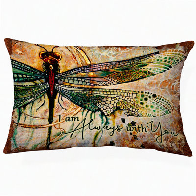 Dragonfly Blessings Throw Pillow - Inspirational Christian Decor - Memorial Gift - Always with You Cushion Cover