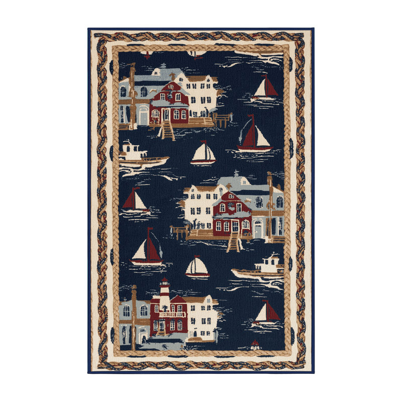 Tapis nautique lavable Seaside Towns, Tapis de couloir 2 pi x 5 pi