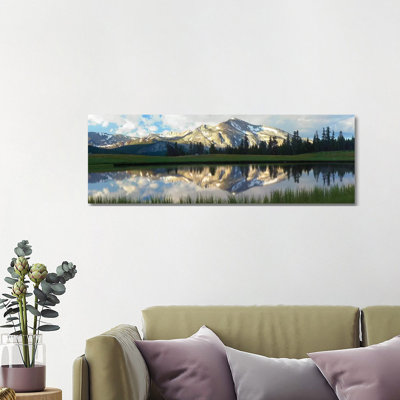 Panorama Of Mammoth Peak And Kuna Crest Reflected In Seasonal Pool, Upper Dana Meadow, Yosemite National Park, California by Tim Fitzharris - Wrapped Canvas Panoramic Print
