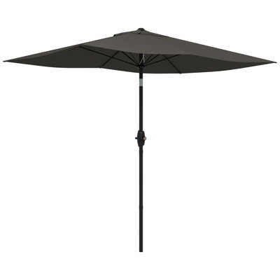 Outsunny 6.5' X 10' Rectangular Market Umbrella, Patio Outdoor Table Umbrella With Crank And Push Button Tilt -  Arlmont & Co., 3854D3C2393D43C99454620FBAE3CB14