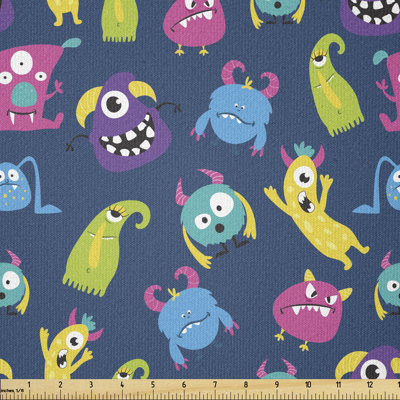 Cune Spooky Monsters Making Funny Faces Multi-Purpose Fabric