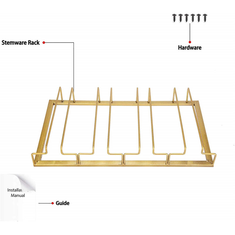 Caicedo Wine Glass Rack, Gold