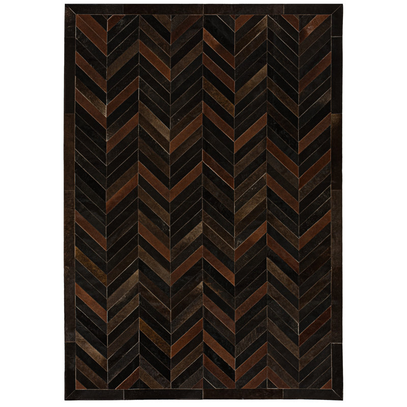 Apollo Cowhide Chevron Area Rug, Rectangle 8' x 10'