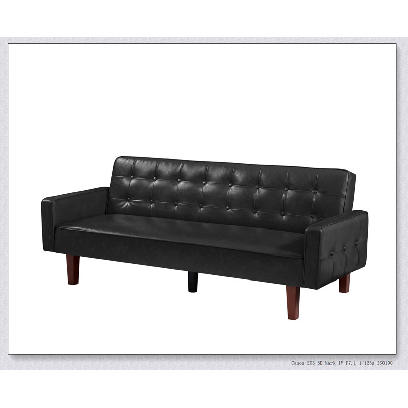 Canapé-lit et canapé-lit en cuir synthétique moderne avec un design polyvalent, parfait pour la vie contemporaine et les chambres d'amis.