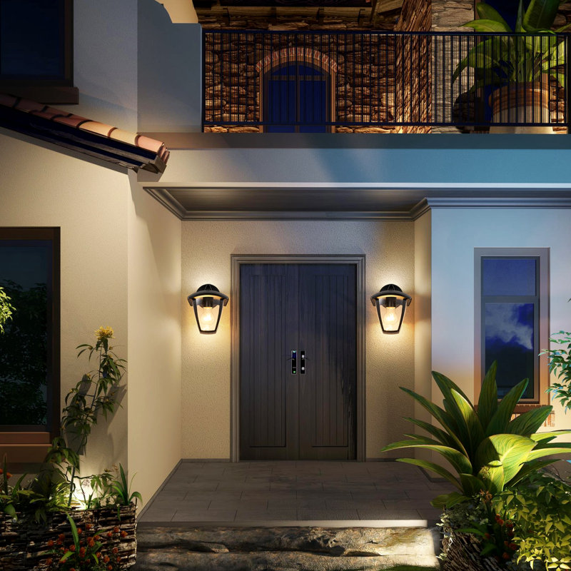 Outdoor Wall Light, E27 Bulb Cap, Mains Powered, IP65 Weatherproof, Modern Design With Clear Shade