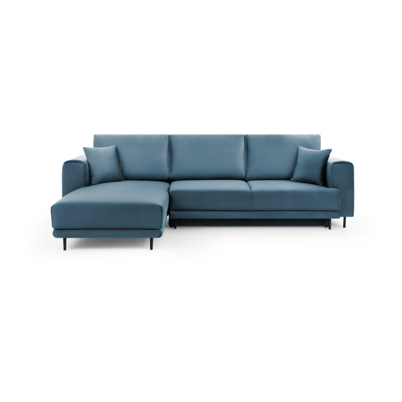 Aecca 4 Seater Sofa Bed, Left facing, Light blue
