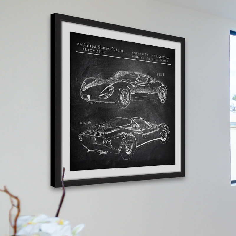 « ferrari design », reproduction d’art encadrée, H 24 po x l 24 po x P 1,5 po