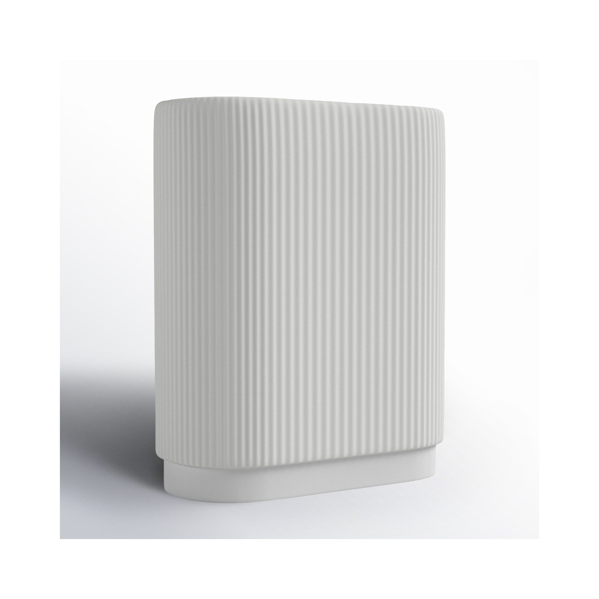 Ceramic Vase - Elegant Centerpiece, Perfect for Modern Living Spaces, 12" H x 10" W x 5" D, White