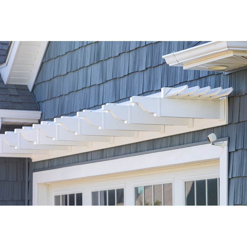 16 ft. White Vinyl Pergola with Flat Canopy
