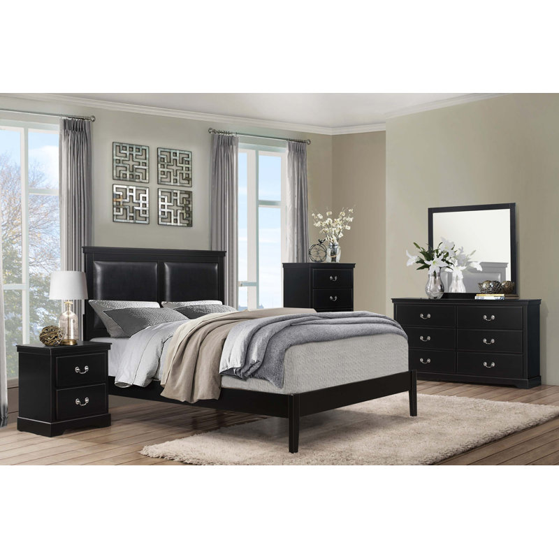 Table de chevet en bois 1Pc, Noir