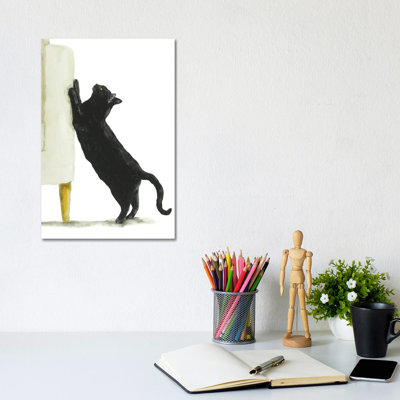 Bad Black Cat by Alexey Dmitrievich Shmyrov - Wrapped Canvas Print