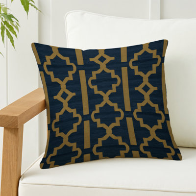 Coussin décoratif intérieur et extérieur brun Trellis