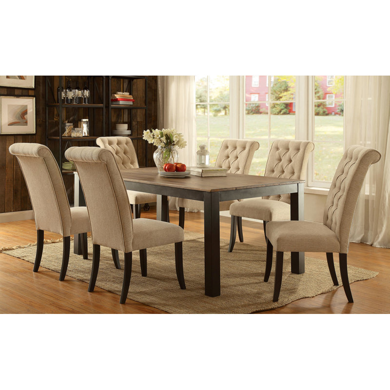 Ensemble de 2 chaises de cuisine rembourrées en tissu