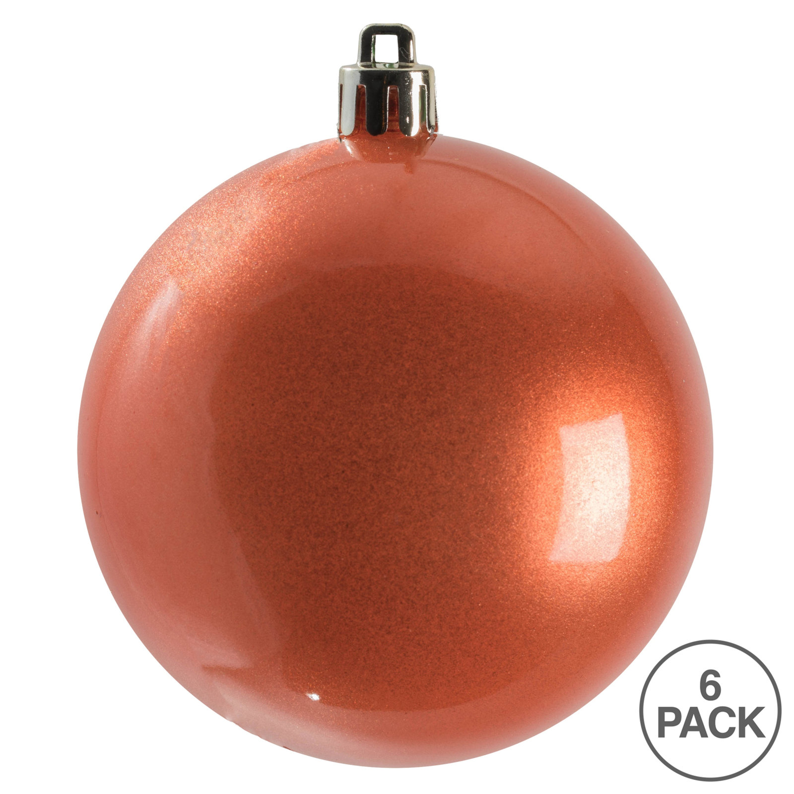 Shatterproof Bauble, Coral, 4" H x 4" W x 4" D