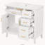 Meuble-lavabo moderne blanc de 91 cm (36 po) avec lavabo en céramique, porte à fermeture en douceur et 4 tiroirs de rangement