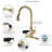 Kitchen Faucet with Glass Rinser, Pull Down Sink Faucet with 3 Spray Modes, Single Hole 2 in 1 High Arc Stainless Steel Kitchen Faucets Brushed Golden