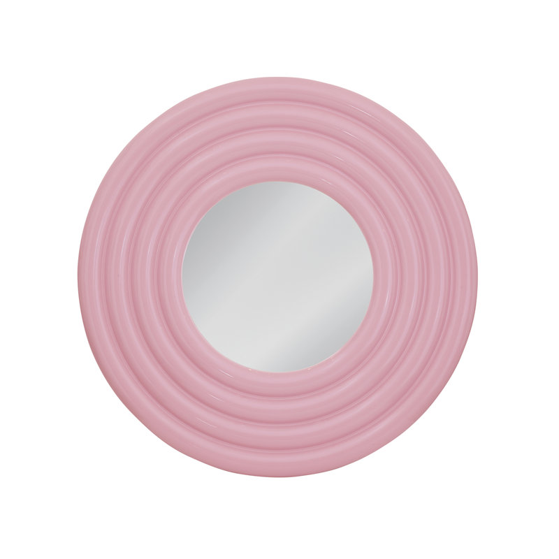 Miroir mural rigide avec cadre rose brillant Rigel
