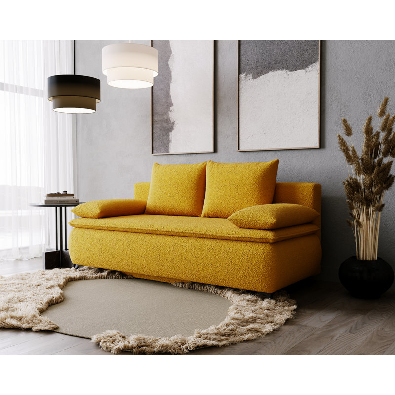 Tarrel 2 Seater Sofa Bed, Yellow