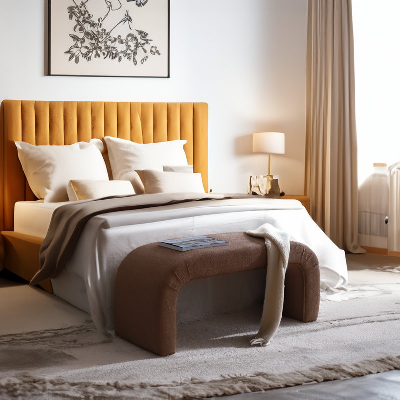 Banc rembourré Ziyear Teddy, Brun