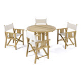 Barbuda Round 4 - Person 47.25'' L Outdoor Restaurant Dining Set