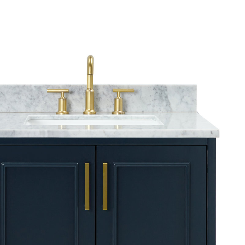 Ensemble de meuble-lavabo simple 43 po avec plateau Abita, Bleu minuit