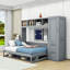 Tandie Wood Murphy Bed with Shelves and 2 Drawers-1660981314-1660981313