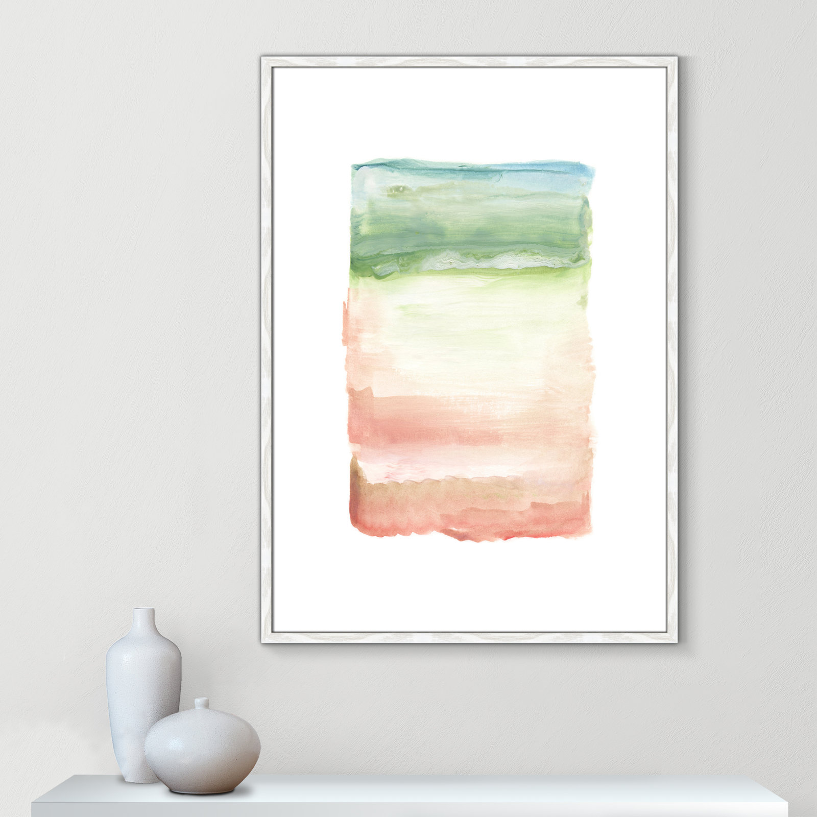 Skye I - Picture Frame Print on Paper, White Framed Paper, 41.5" H x 29.5" W x 0.75" D