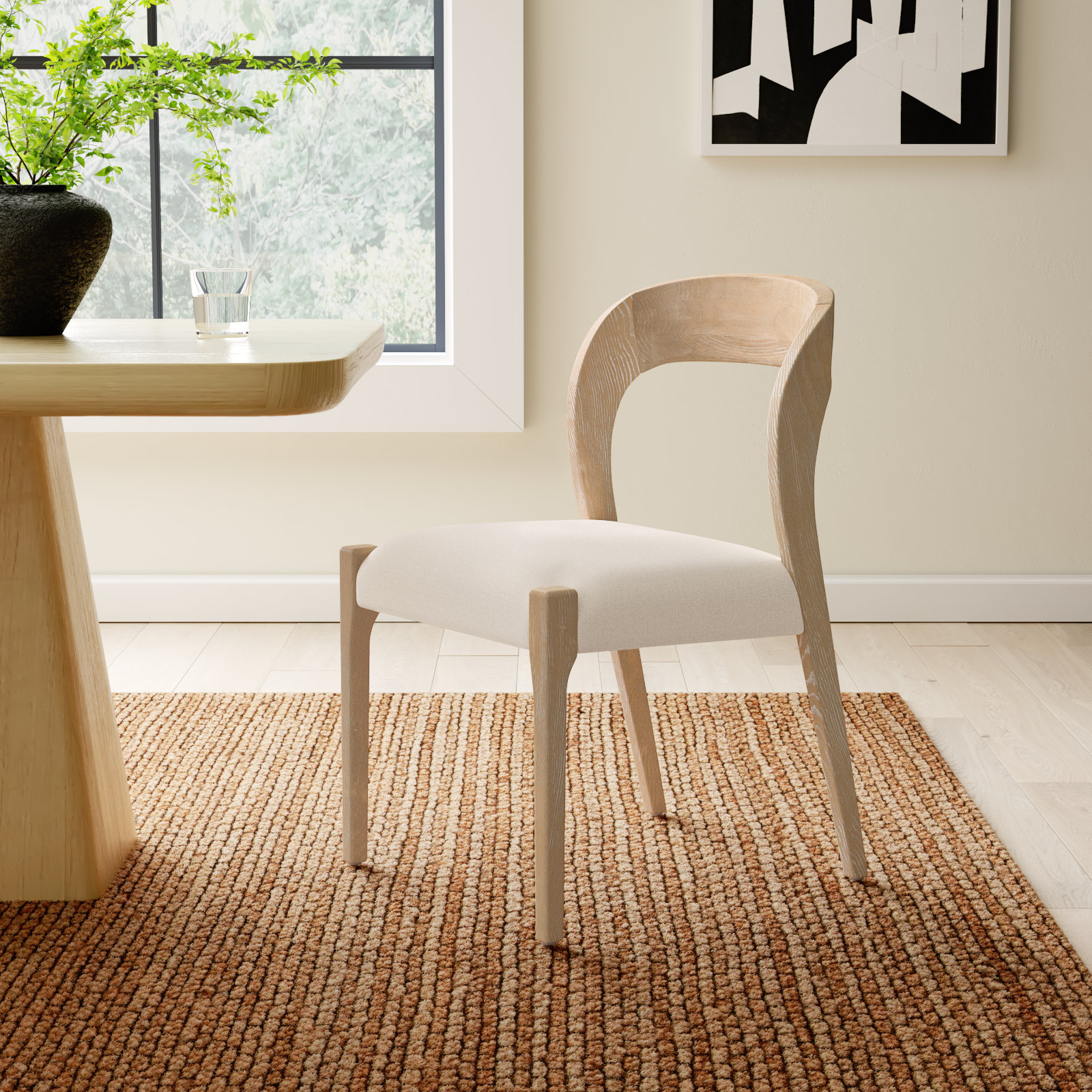 Hamish Linen Oak Side Chair, Natural
