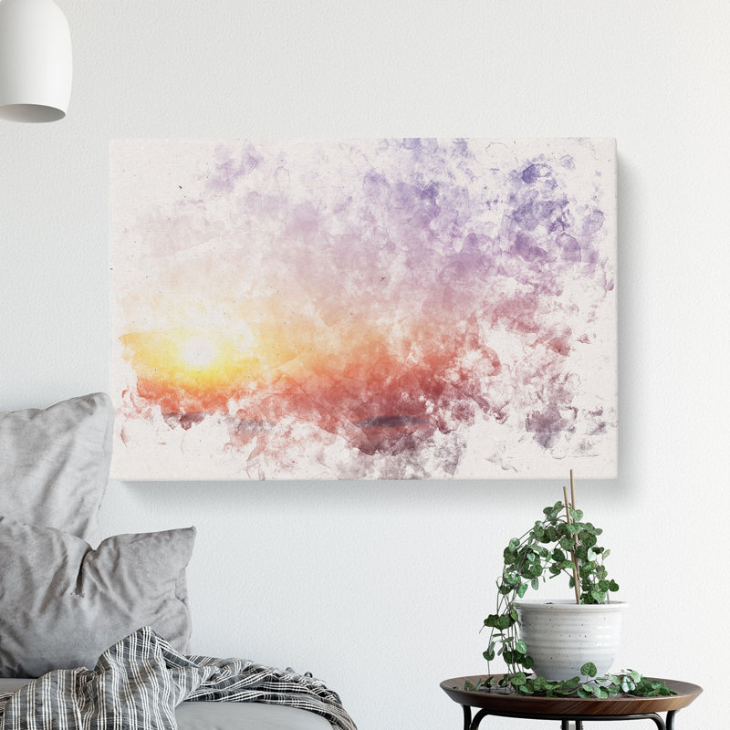 Sunrise Above The Mountains - Wrapped Canvas, 60cm H x 91cm W x 3cm D