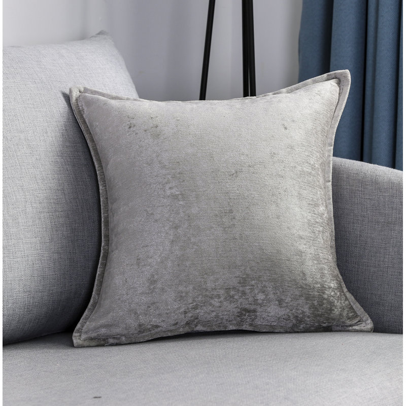 Ensemble de 2 coussins réversibles en chenille, Argent