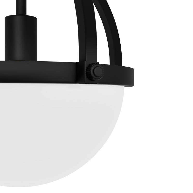 Wedgefield 1 - Light Shaded Globe Pendant, Matte Black