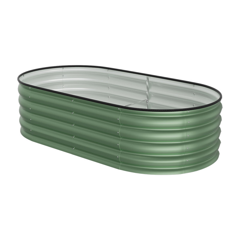 Metal Raised Garden Bed, 42cm H x 160cm W x 80cm D, Silver