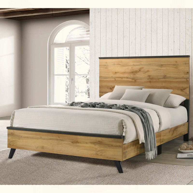 Natural Pine Panel Bed