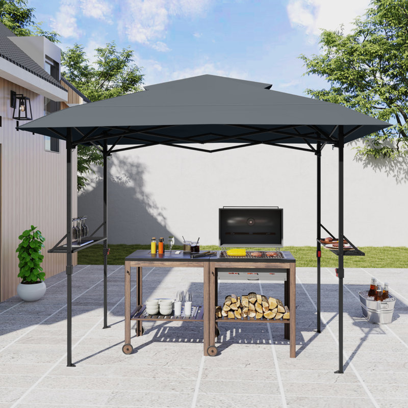 8 Ft. X 5 Ft. Portable BBQ Gazebo With Canopy, Gray