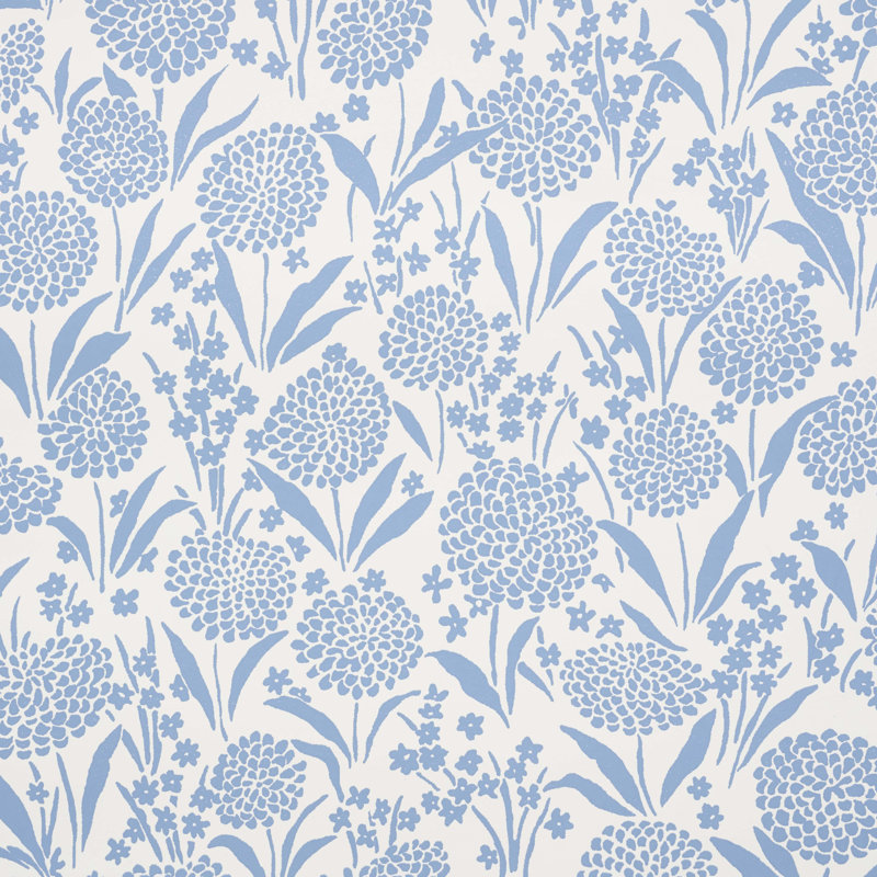 Chrysanthemum Wallpaper, Chambray