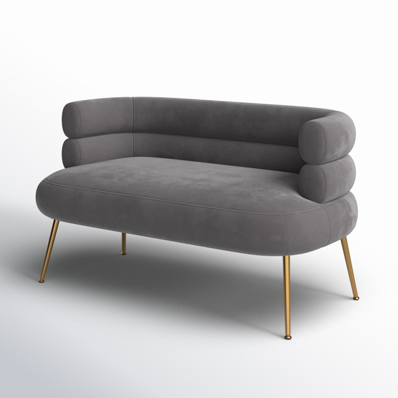 Demetrius  50'' Upholstered Loveseat, Gray Velvet