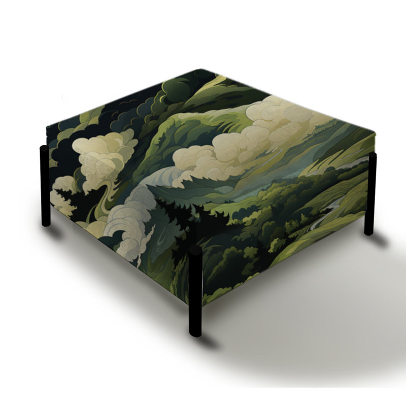 Nomadic Evasion Landscape - Abstrait grand repose-pieds carré
