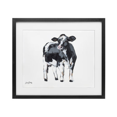 «Vache laitière», reproduction sous verre encadrée, design par Sara Baker