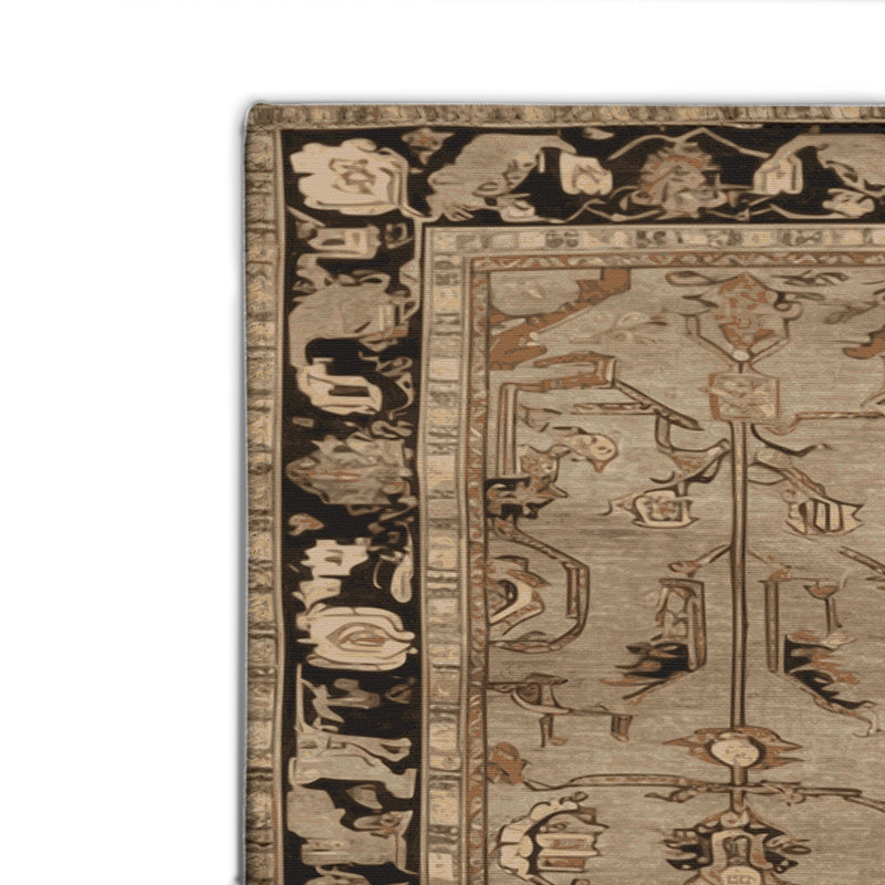 Tapis d'intérieur et d'extérieur persan beige, Rectangle 4pi x 6 pi