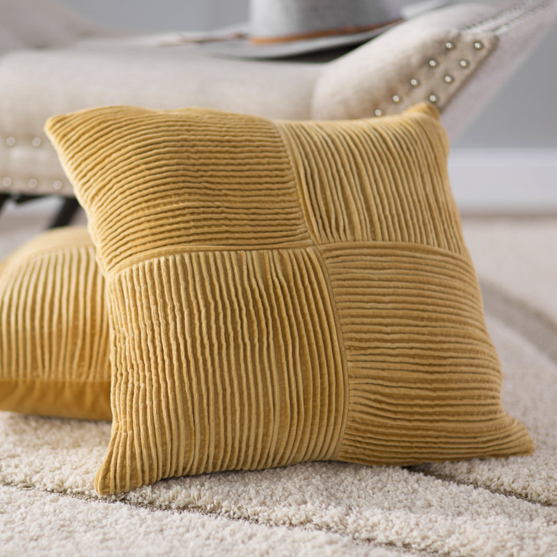 Reno Geometric Cotton Throw Pillow, Burnt Orange, 22" H x 22" W x 4" D